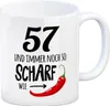57 und immer noch so scharf wie Chili Tasse Kaffeetasse Produktbild-Vorschau 1
