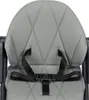 A close-up view of a gray baby high chair seat with a black safety harness. Voir les images du produit