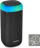 A black Bluetooth speaker with a colorful LED light ring on top, shown against a white background. A small icon indicating 12 hours of battery life is present in the lower right corner. Voir les images du produit