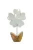 Holz Figur Blume glasiert weiß 12 x 21cm Dekofigur Produktbild-Vorschau 4