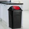 DEUBA® Poubelle avec couvercle basculant 60L noir/rouge Voir les images du produit 2