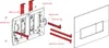 Exploded view of a toilet flush plate mechanism and mounting frame, with labels indicating part numbers. Anteprima dell’immagine prodotto