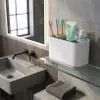 WELLHAUS Portaspazzolini da denti, bianco e grigio, con 5 Anteprima dell’immagine prodotto 9