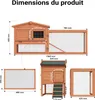 Wiltec Clapier XXL – 1560 x 520 x 680 mm – 2 étages – Toit Voir les images du produit 3