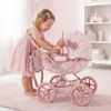 Rosa Puppenwagen mit Tragetasche und Korb – Klappbare Produktbild-Vorschau 3