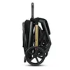 A folded black stroller is shown against a white background. Produktbild-Vorschau