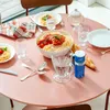 Tavolo da pranzo rotondo per 4 persone D100 cm rosa salmone Anteprima dell’immagine prodotto 1