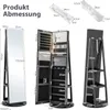 COSTWAY Obrotowa szafka na biżuterię 360°, zamykana szafka Podgląd zdjęcia produktu 2
