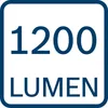 A graphic displaying the text "1200 LUMEN" within a blue border. Voir les images du produit