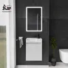 A modern bathroom vanity with a sink, mirror, and toilet in the background. Produktbild-Vorschau
