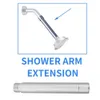 A collage showing a shower arm extension installed and a separate shower arm extension. Náhled obrázku produktu