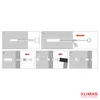 Diagram showing the steps for installing a wall anchor. Produktbild-Vorschau