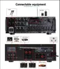 Zesilovač zvuku, stereo, 2000W výkon, Bluetooth připojení Náhled obrázku produktu 3