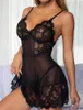 Hot Babydoll Dessous Set – Schwarzes Negligé aus Spitze & Produktbild-Vorschau 3