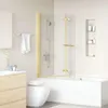 vidaXL Box doccia trasparente e dorato 120 x 140 cm Anteprima dell’immagine prodotto 3