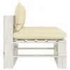 vidaXL Garten-Paletten-Mittelsofa mit Kissen in Creme Holz Produktbild-Vorschau 2