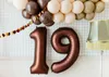 Fóliový balón Číslica "9" - 86 cm, mocca, hnedý, satén Náhľad obrázku produktu 2