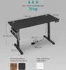A diagram of an adjustable desk with dimensions and color options. Produktbild-Vorschau
