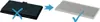 An image showing a comparison between an old and a new air filter, with a cross mark on the old one and a check mark on the new one. Voir les images du produit