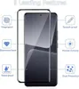 A smartphone screen protector is shown with its features highlighted by icons and text. Produktbild-Vorschau
