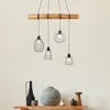 BRILLIANT Keyla Pendelleuchte 4flg schwarz/holzfarbend Produktbild-Vorschau 5