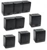 Aufputz-Serie in schwarz: Lichtschalter / Wechselschalter / Taster / Doppelschalter / Steckdose 1-fach, 2-fach oder 3-fach / Feuchtraum, IP44 Anteprima dell’immagine prodotto