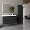 LOMAZOO Badezimmermöbel - Matt Schwarz - Badmöbel - 80cm Produktbild-Vorschau 4