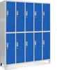 A tall, narrow storage locker with ten compartments, colored blue and gray. Anteprima dell’immagine prodotto