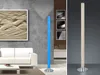 A collage of two images showing modern floor lamps in different settings. Produktbild-Vorschau