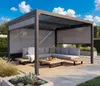 Aluminiowa pergola HWC-L41 z 3x ścianką boczną, pawilon z Podgląd zdjęcia produktu 9