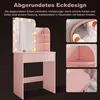 SONNI 70x40x140cm Różowa toaletka z komodą z regulacją Podgląd zdjęcia produktu 2