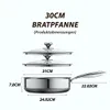 ZEROPAN Edelstahl Bratpfanne Antihaft Pfanne mit Deckel Produktbild-Vorschau 5