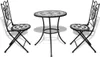 vidaXL 3dílný bistro set keramický černobílý Náhled obrázku produktu 1