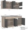 Homestyle4u Küchenzeile Singleküche, 160x84x60 cm, Grau Produktbild-Vorschau 3