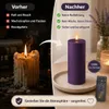 Candela LED Deluxe Homeart con funzione timer viola scuro Anteprima dell’immagine prodotto 6