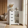 FineBuy schmaler Standschrank Schubladen & Tür 80 cm Produktbild-Vorschau 2