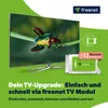 A television set displaying a close-up of a beetle, with a Freenet TV CI+ module and promotional text. Voir les images du produit