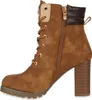 Side view of a brown lace-up boot with a block heel. Produktbild-Vorschau