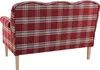 The back of a red plaid sofa is shown against a white background. Produktbild-Vorschau