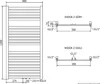 Kúpeľňový radiátor Mexen Hades 1200 x 600 mm, 527 W, zlatý Náhľad obrázku produktu 6