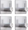 Handtuchhaken 4er Set selbstklebend silber Metall 3M Bad Produktbild-Vorschau 1