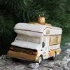 Christbaumschmuck Glas Wohnwagen 11cm weiß / gold Produktbild-Vorschau 9