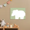 Wanddeko 40x30 cm - Kinder Dino - Triceratops - Grün, Produktbild-Vorschau 2