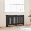 vidaXL Kryt radiátoru, černý, 152 x 19 x 81,5 cm, Náhled obrázku produktu 2