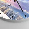 Wanduhr - Rund - Glasuhr - Berge Schnee Winter - 30x30cm - Produktbild-Vorschau 5