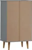 vidaXL Skriňa na topánky MOLDE Grey 59,5x35x103 cm Masívne Náhľad obrázku produktu 7