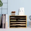 Relaxdays Briefablage Bambus, Büro Organizer für A4 Papier, Produktbild-Vorschau 5