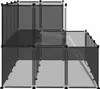 vidaXL Klec pro malá zvířata černá 143x107x93 cm PP a ocel Náhled obrázku produktu 4
