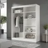 Kleiderschrank zum Schlafzimmer für Kleidung mit Spiegel, Höhe: 200cm, Breite: 150 cm, Weiß Produktbild-Vorschau