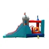 An inflatable castle-themed bounce house with a slide, hoops, and climbing features, presented against a white background. Náhled obrázku produktu